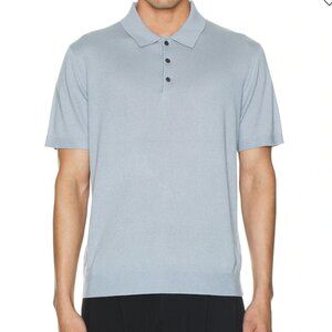 Club Monaco Mens |L| Blue Lux Short Sleeve Silk Cashmere Sweater Polo